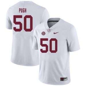 NCAA Men's Alabama Crimson Tide #50 Gabe Pugh Stitched College 2019 Nike Authentic White Football Jersey WE17G55HD